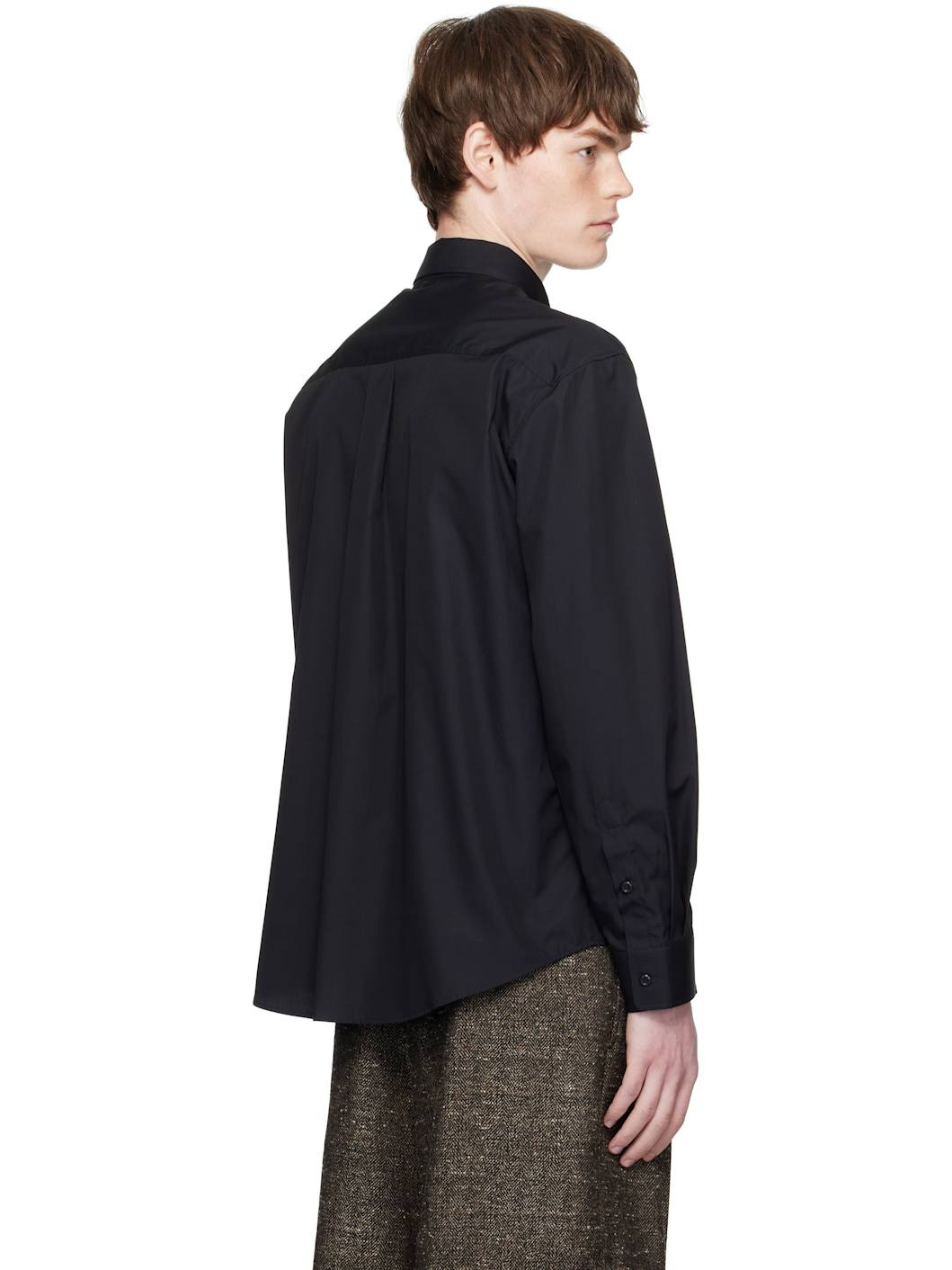 Black Beaded Flower Cluster Classic Shirt - 3