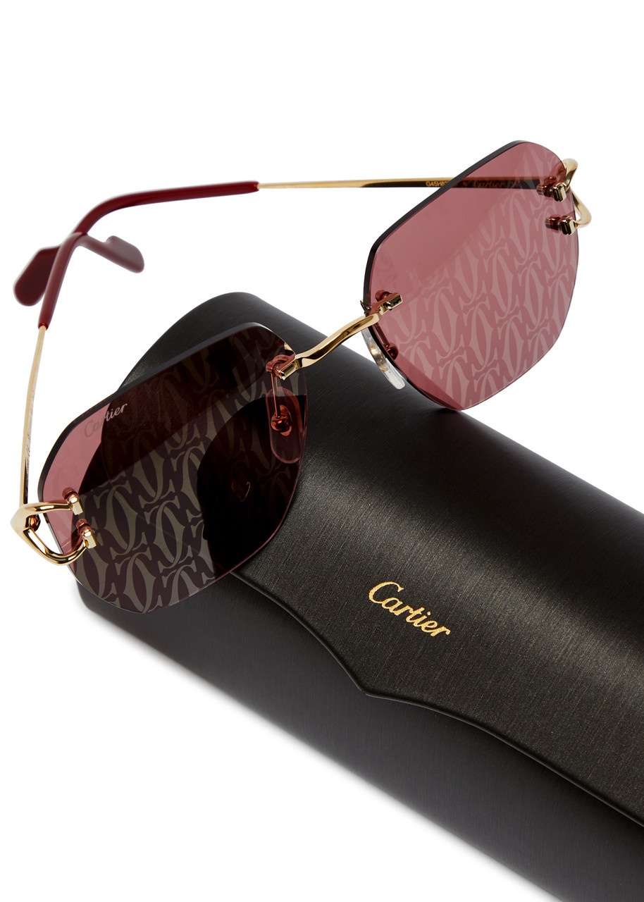 Cartier Signature C De Cartier Printed Rimless Sunglasses - 4