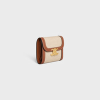 CELINE Small Wallet TRIOMPHE in textile and calfskin