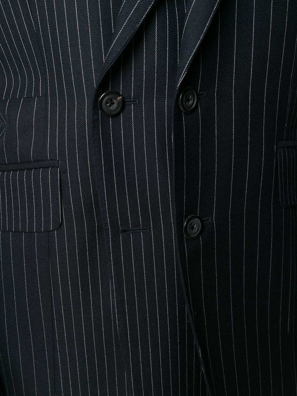 asymmetric pinstriped wool blazer - 5