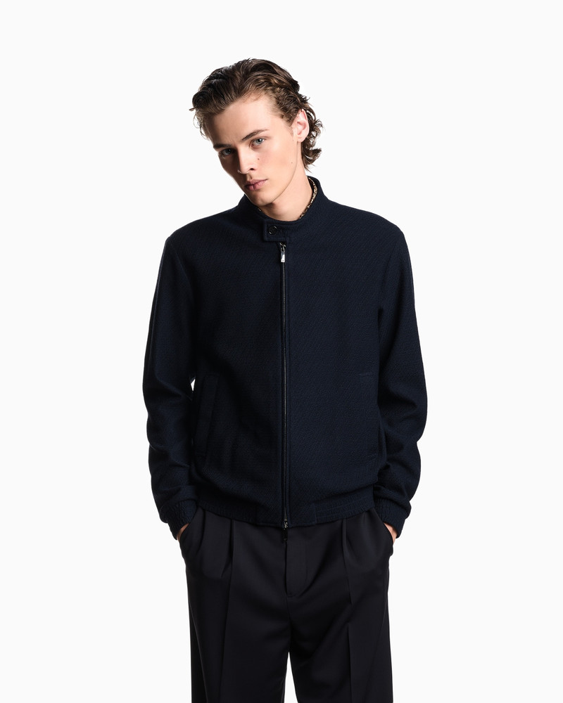 EMPORIO ARMANI ICON WOOL-BLEND BOUCLÉ JERSEY BLOUSON outlook