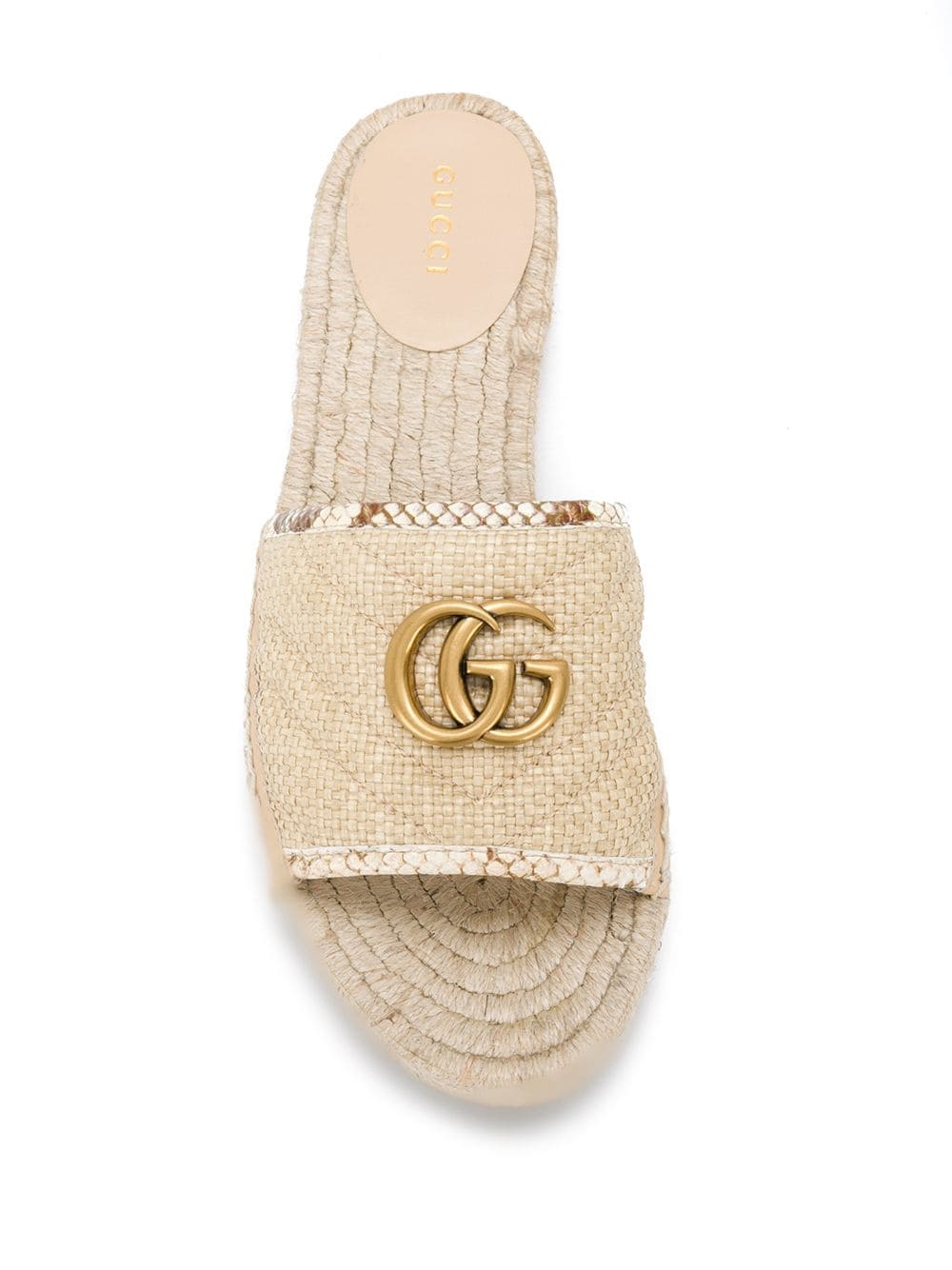 GG snakeskin trimmed espadrilles - 4