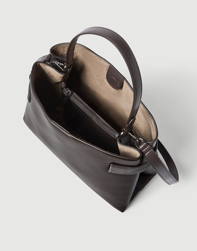 Essence top-handle bag in calfskin with precious bands 5