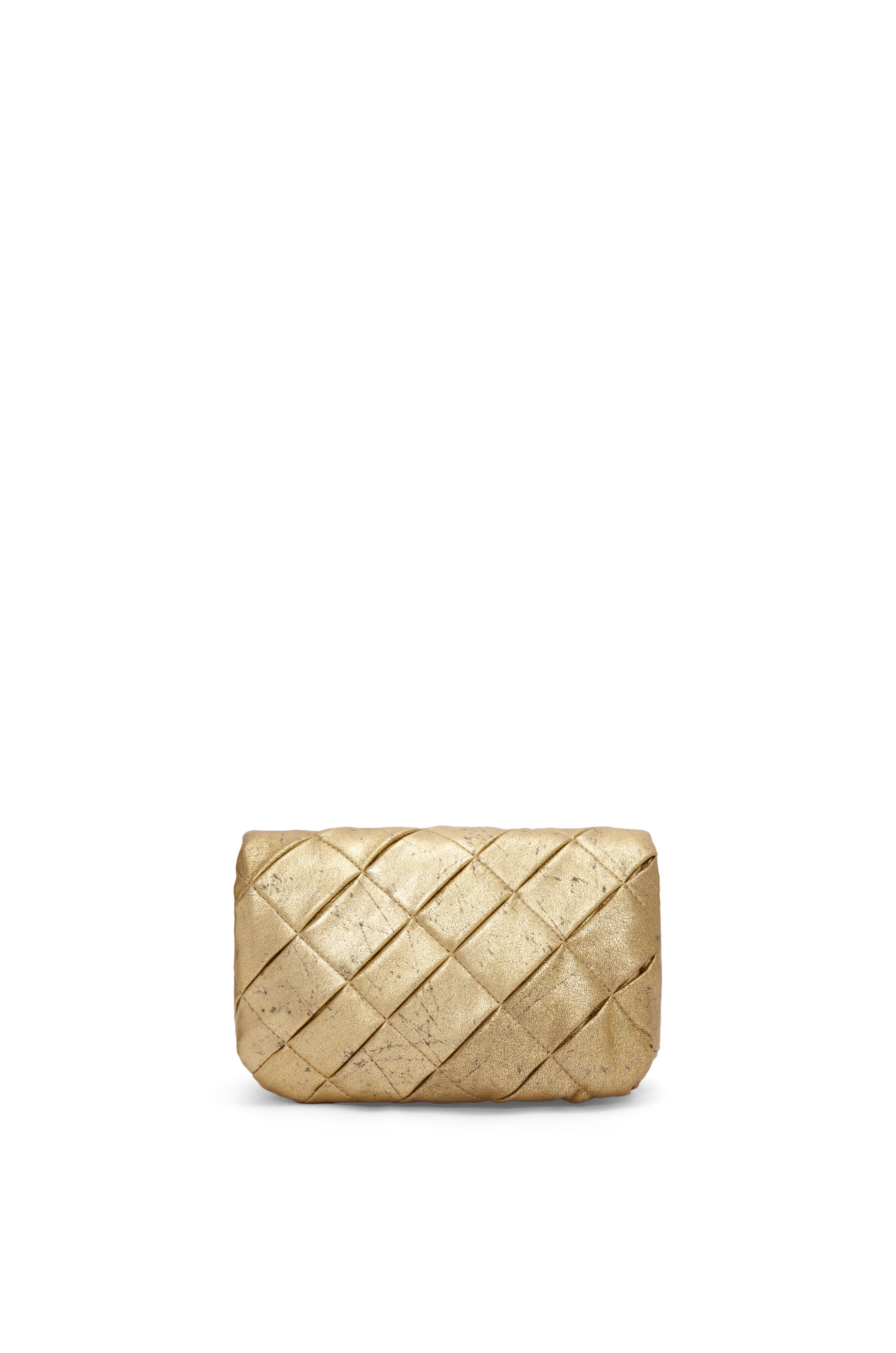 Mini Puffer Goya bag in pleated metallic leather - 4