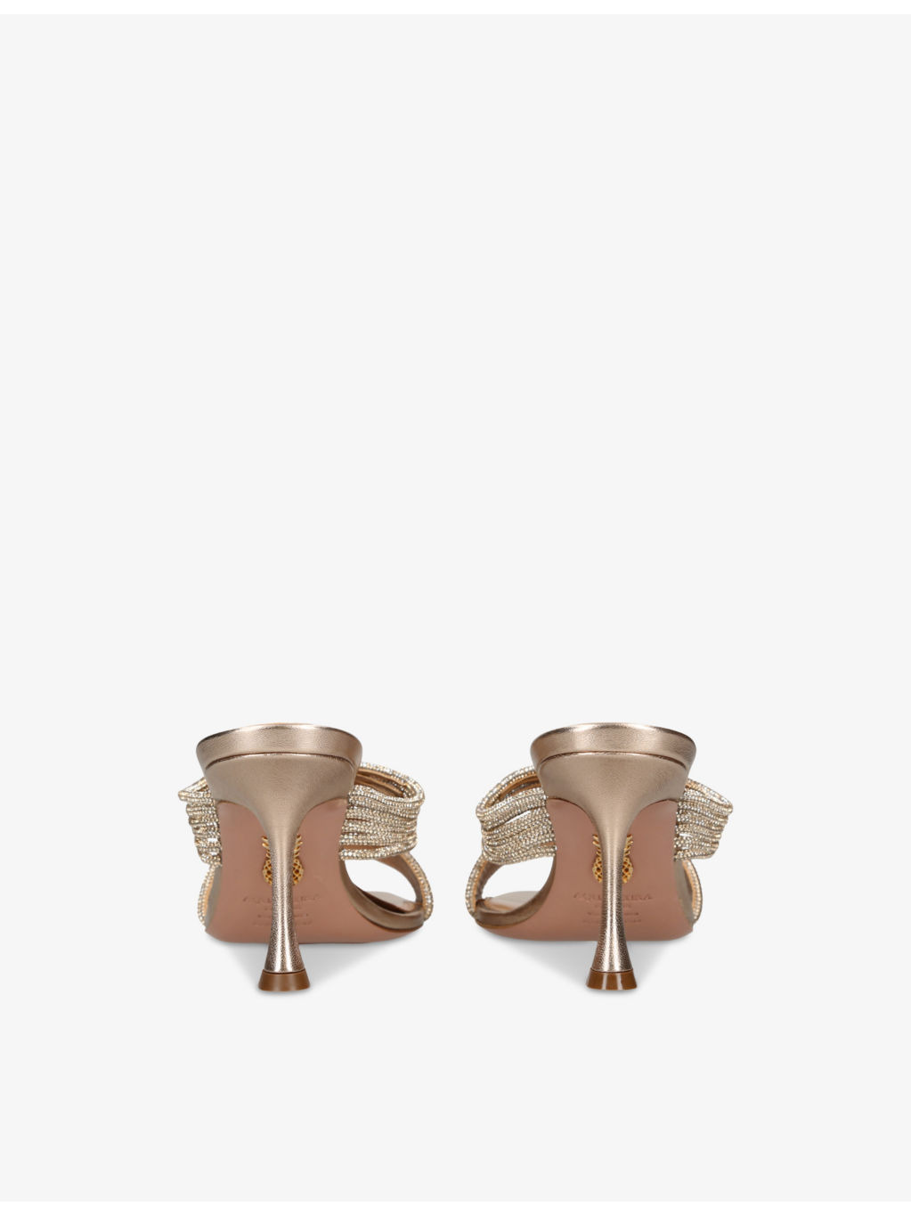 Gatsby 75 crystal-embellished satin heeled mules - 4