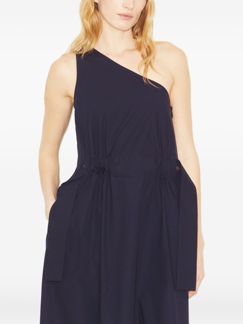 TORY BURCH one-shoulder belted cotton dress outlook