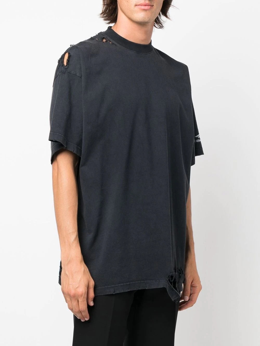 layered-effect distressed T-shirt - 3