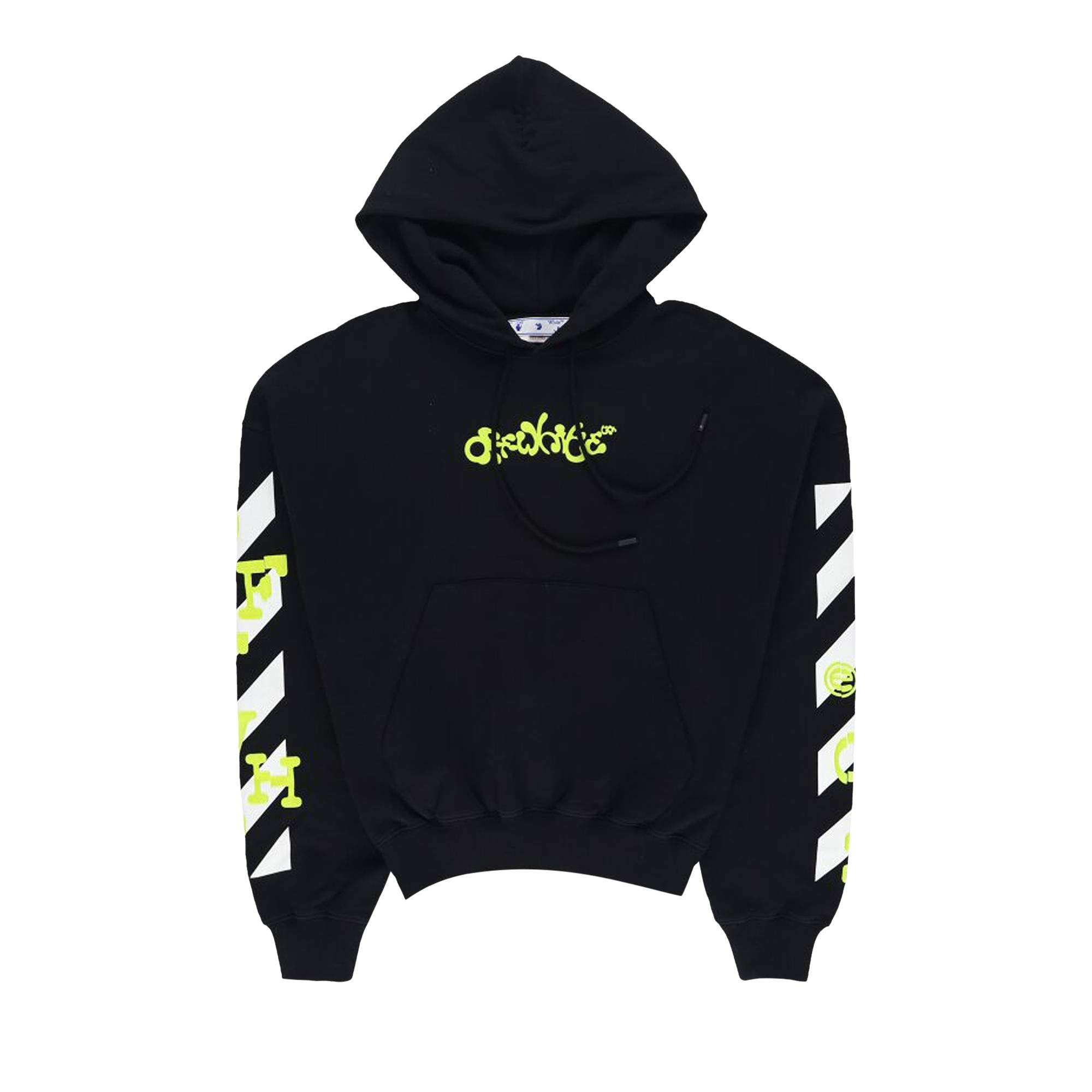 Off-White Opposite Arrow Boxy Hoodie 'Black/Lime' - 1