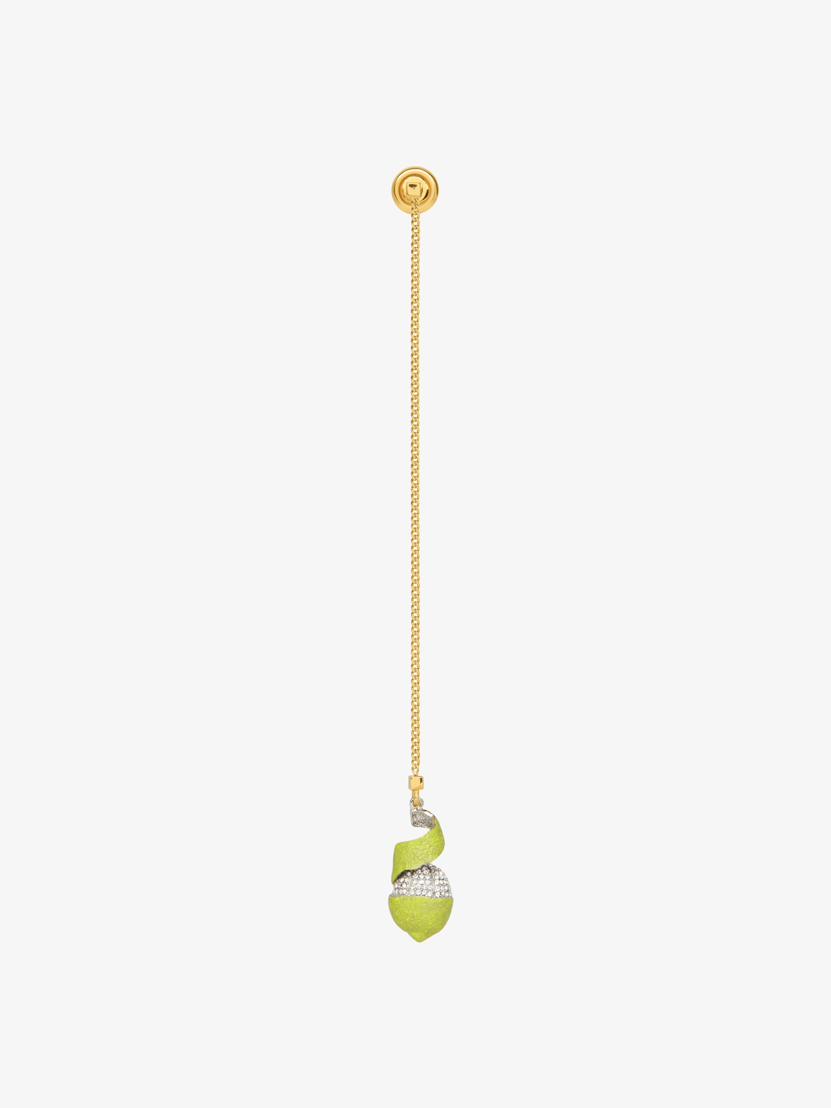 CHARM LEMON EARRING IN METAL AND ENAMEL WITH CRYSTALS - 1