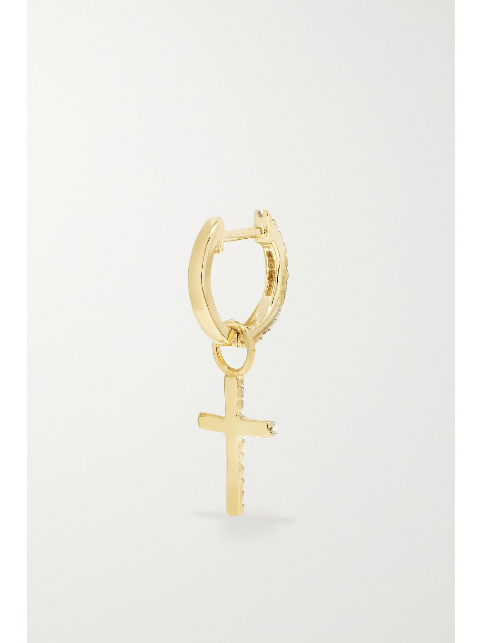 14-karat gold diamond hoop earrings Gold - 4