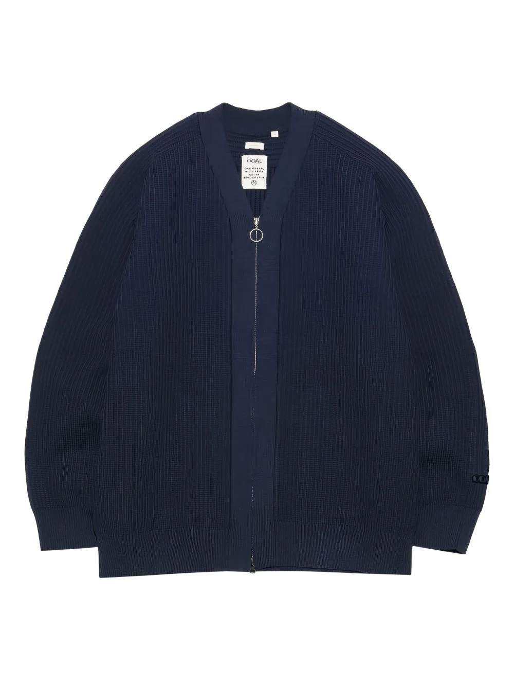 ribbed zip-front cardigan - 1