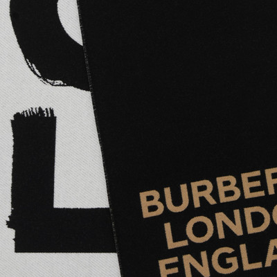 Burberry Love and Logo Wool Silk Jacquard Scarf outlook