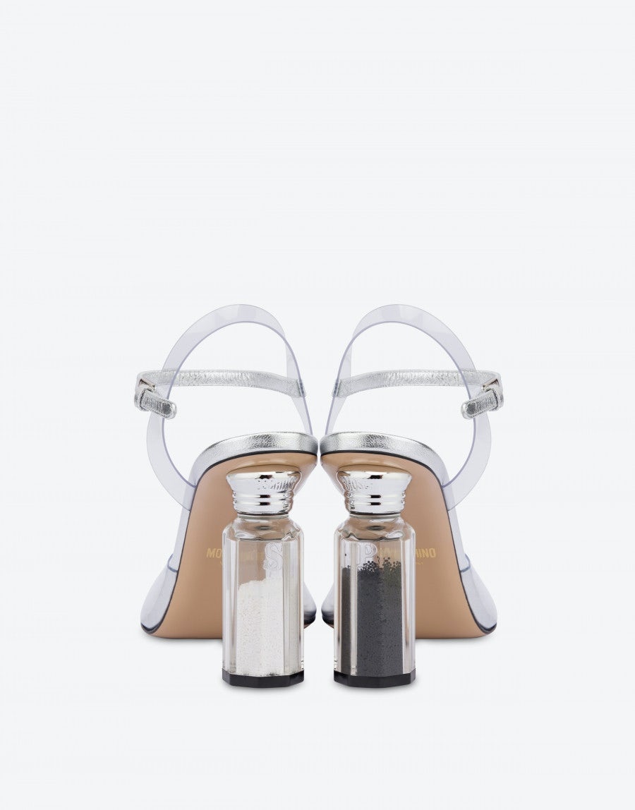 TRANSPARENT PVC SALT AND PEPPER SANDALS - 3