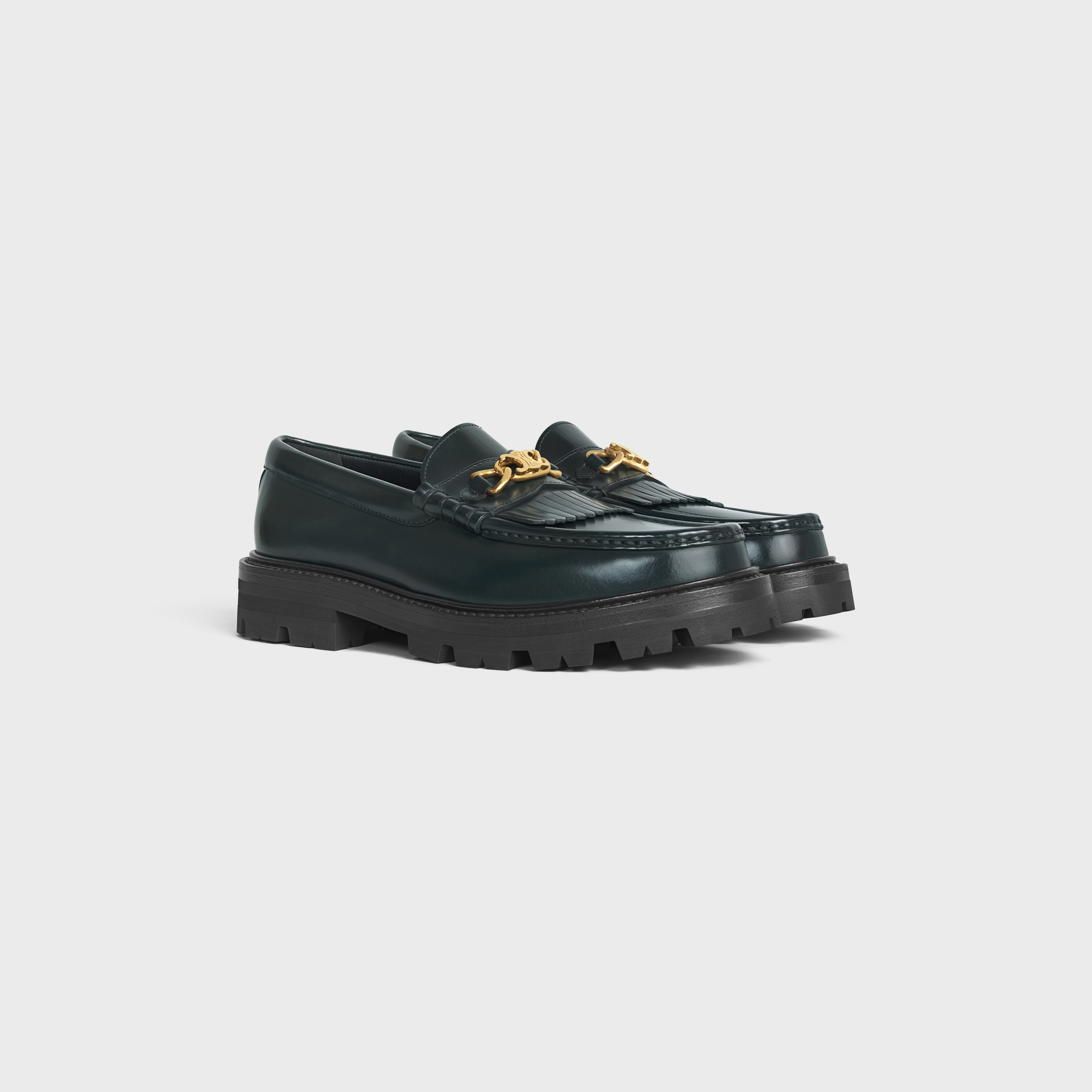CELINE MARGARET LOAFER WITH TRIOMPHE CHAIN in POLISHED BULL - 2