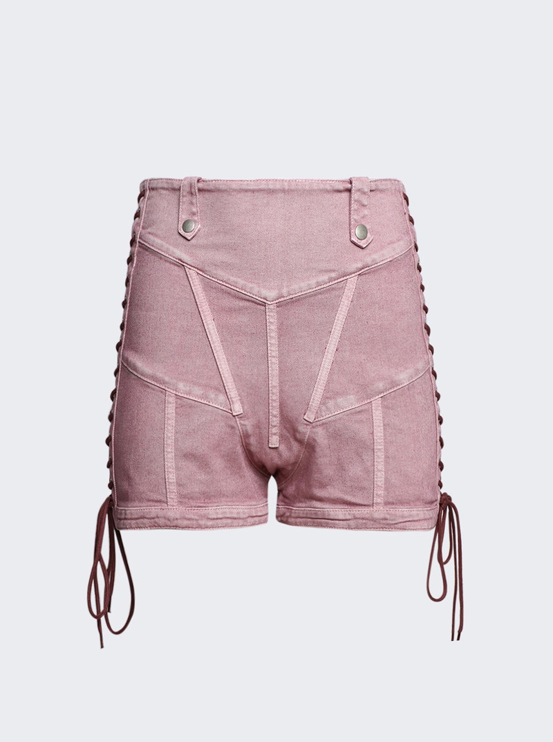 X KNWLS Washed Laced Mini Shorts Lilac - 1