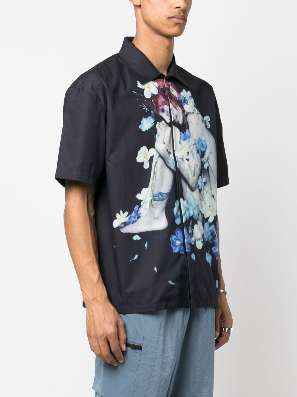 photograph-print short-sleeve shirt - 3