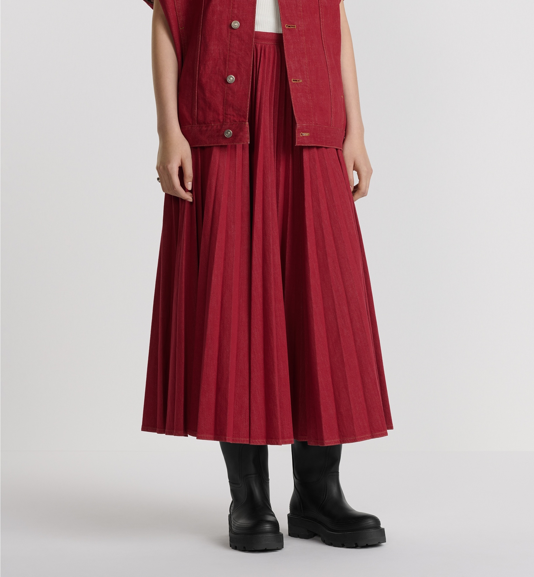 Pleated Mid-Length Skirt - 4