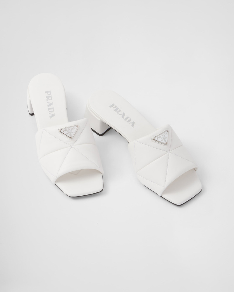 Quilted nappa leather slides 4