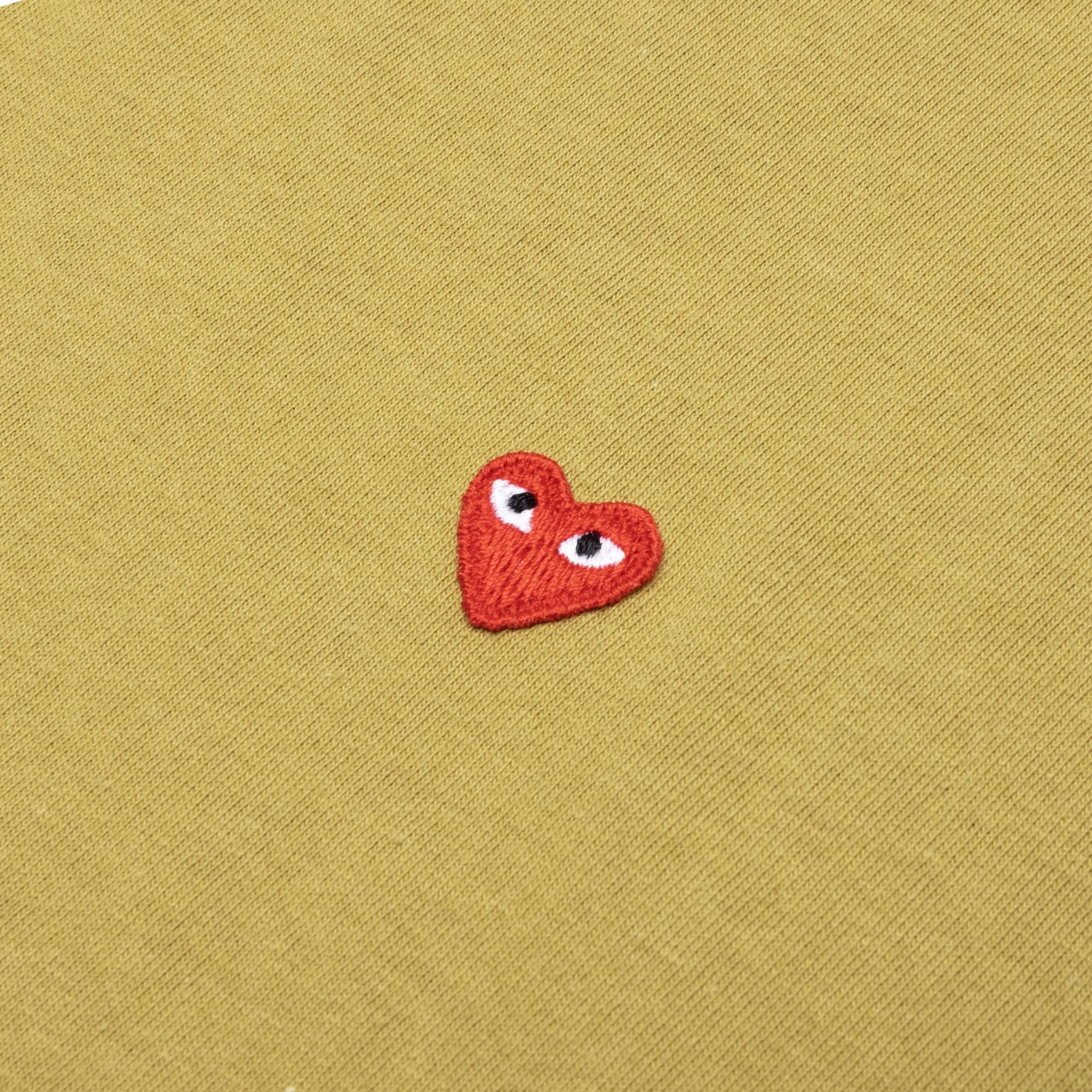 COMME DES GARCONS PLAY SMALL RED HEART T-SHIRT - OLIVE - 4