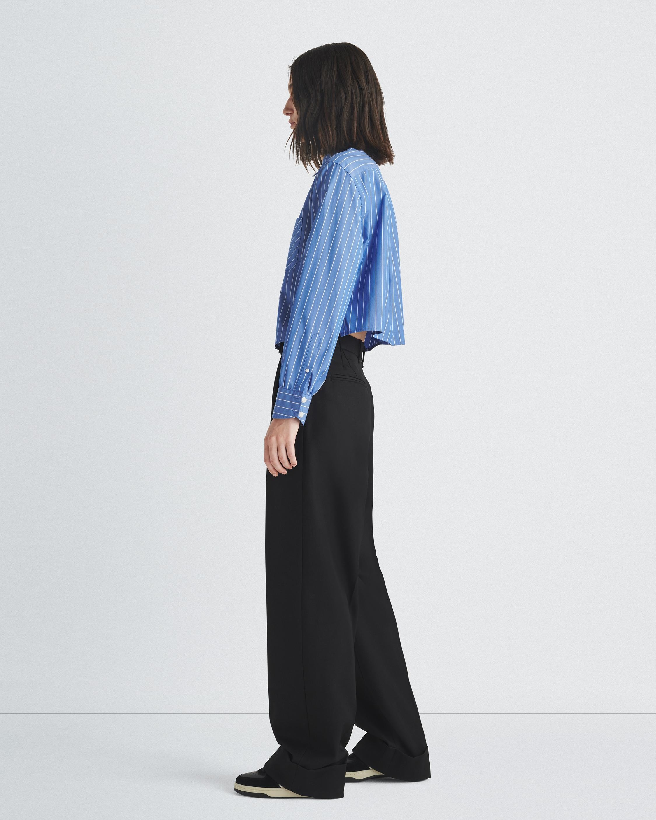 Maxine Cropped Cotton Poplin Shirt
Classic Fit Button Down - 3