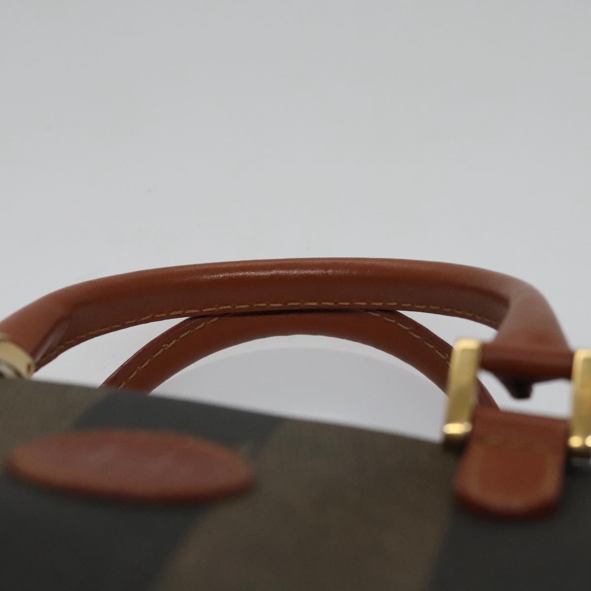 FENDI Pecan Canvas Mini Hand Bag Brown Black - 8