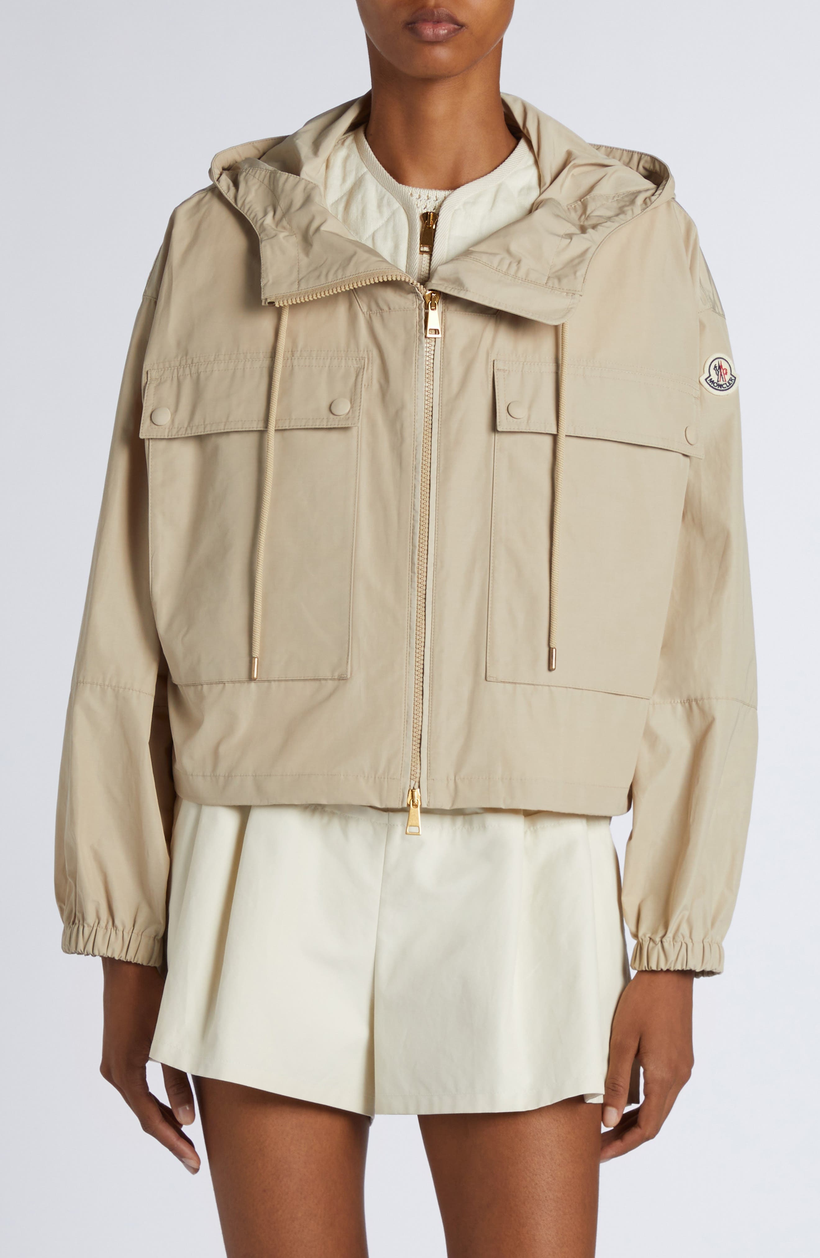 Moncler Sauvan Water Repellent Short Jacket in Beige at Nordstrom - 5