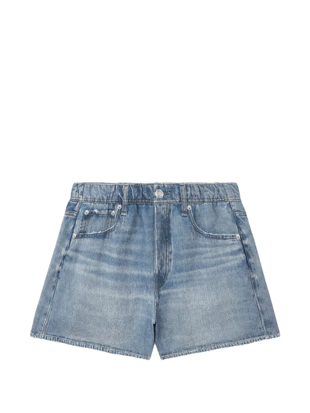 distressed elasticated shorts - 1