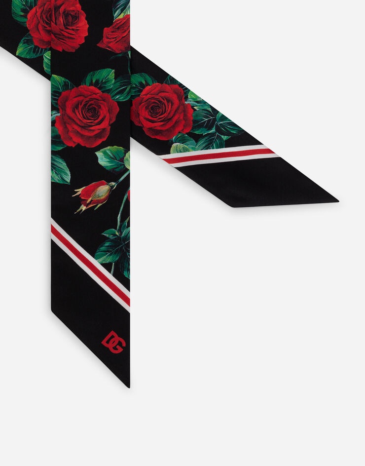 Rose-print silk scarf - 3