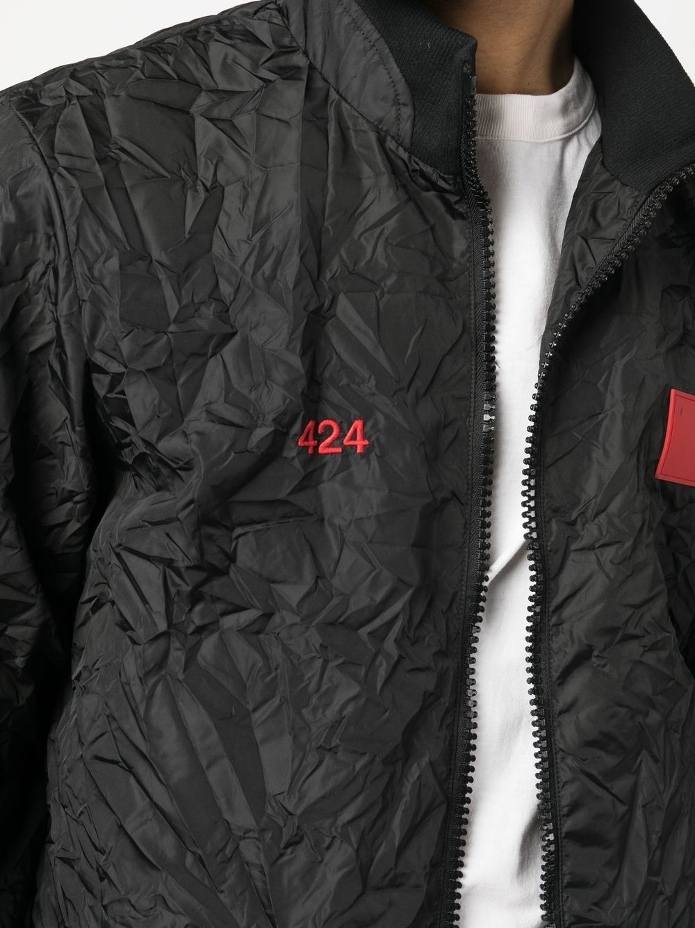 wrinkled-effect sport jacket - 5