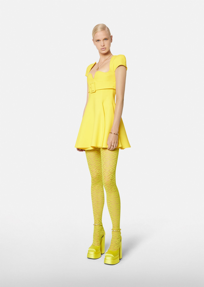 VERSACE La Greca Tulle Tights outlook