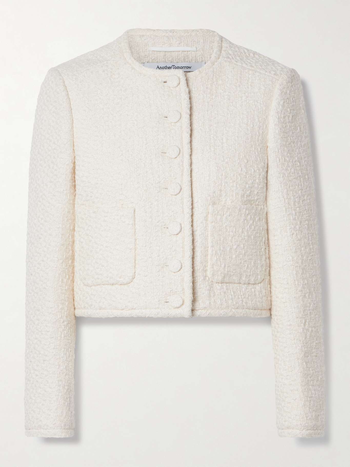 + NET SUSTAIN cropped organic cotton-tweed jacket - 1