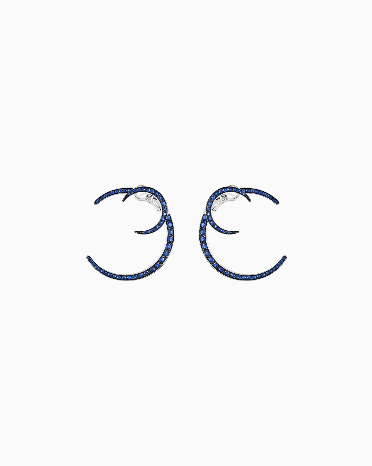 18K WHITE-GOLD, SAPPHIRE FIRMAMENTO EARRINGS - 1