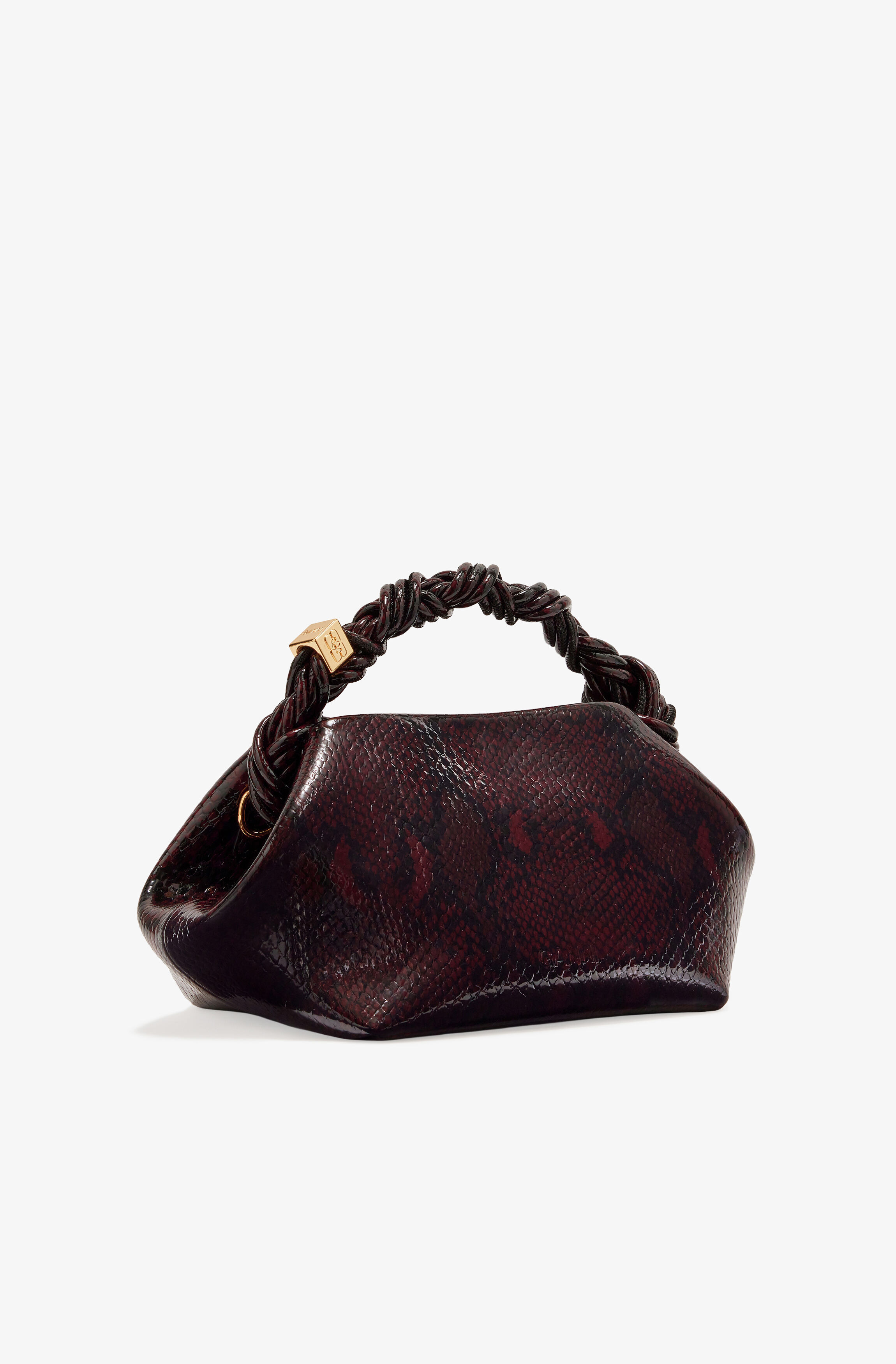 DARK BURGUNDY SNAKE SMALL GANNI BOU BAG - 2