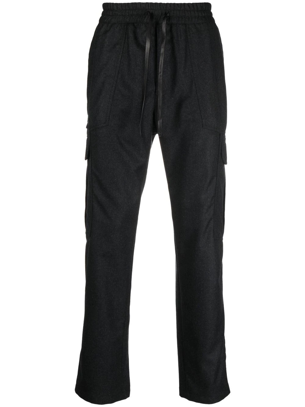 drawstring wool cargo trousers - 1