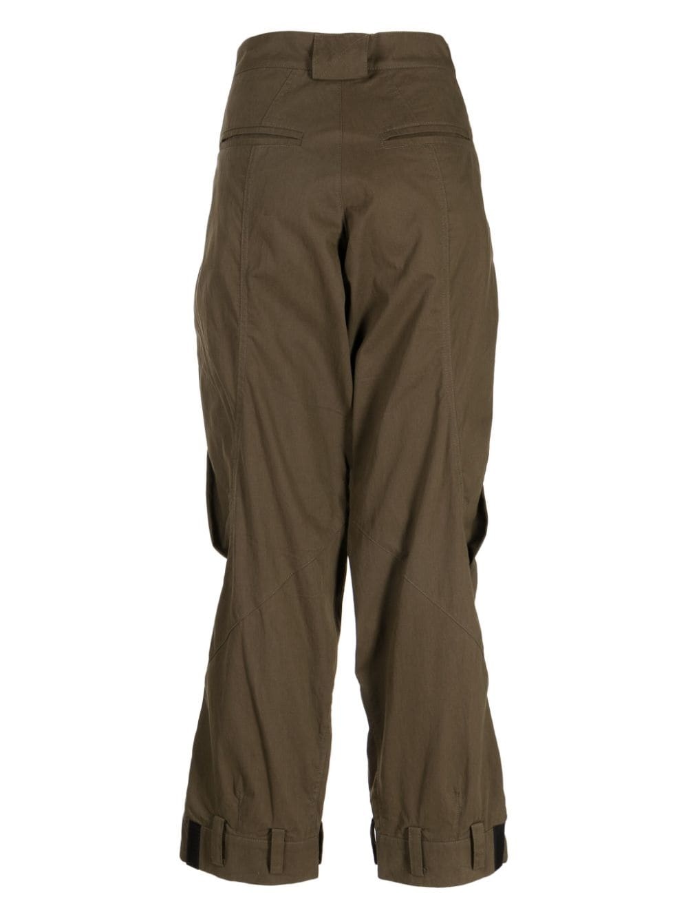 draped cotton-blend tapered trousers - 2