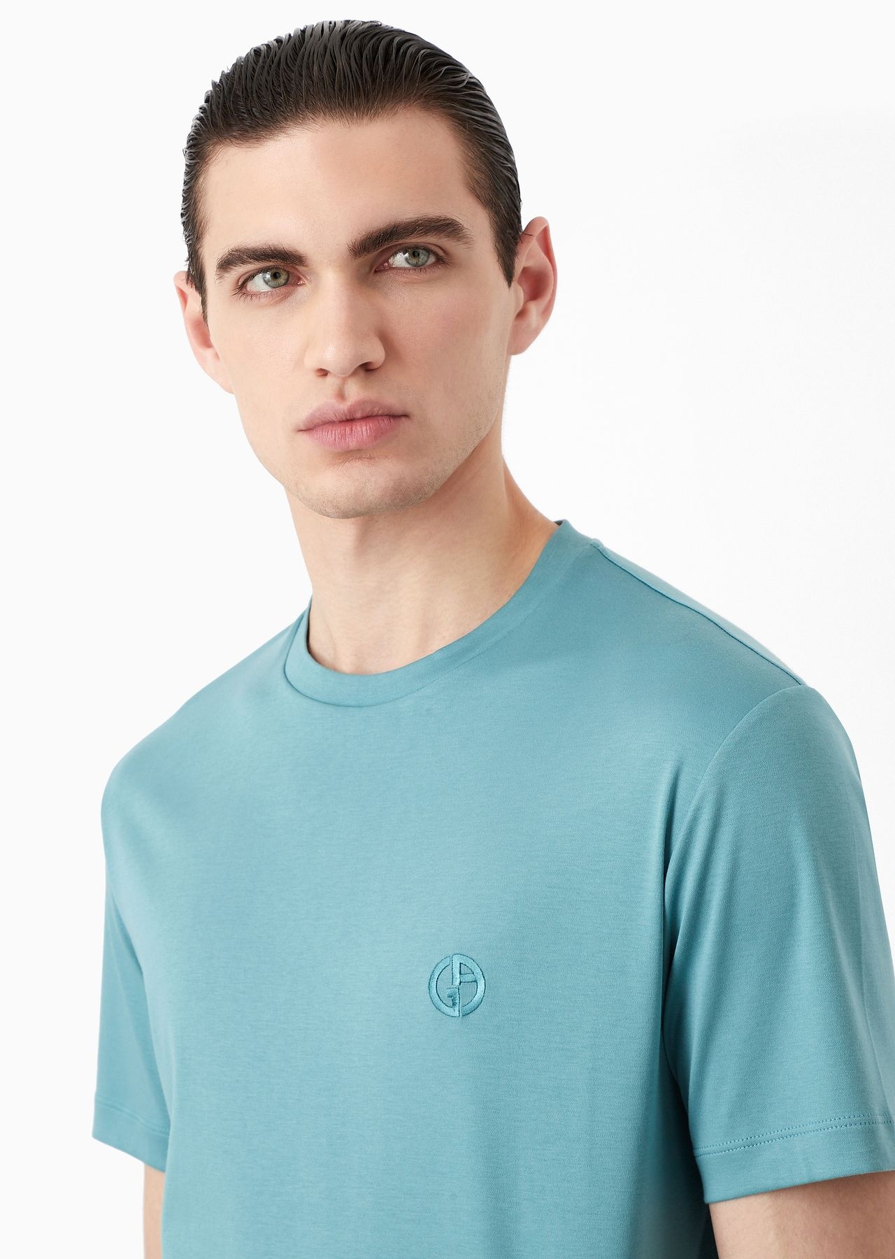 Cotton-interlock T-shirt with embroidered logo - 6