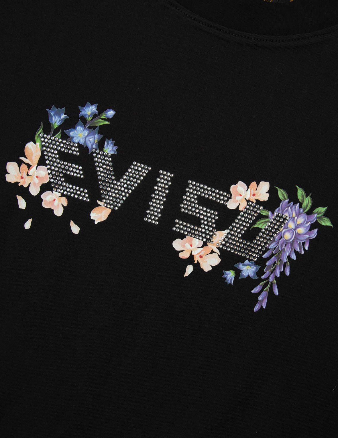 FLORAL PRINT AND RHINESTONE LOGO OVERSIZED T-SHIRT - 7