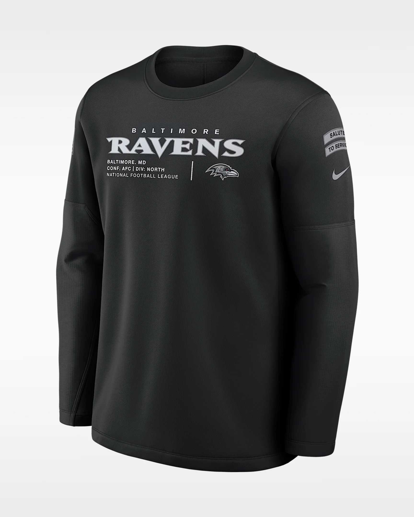 Baltimore Ravens Salute to Service Sideline Coaches Men's Nike NFL Pullover Crew - 1
