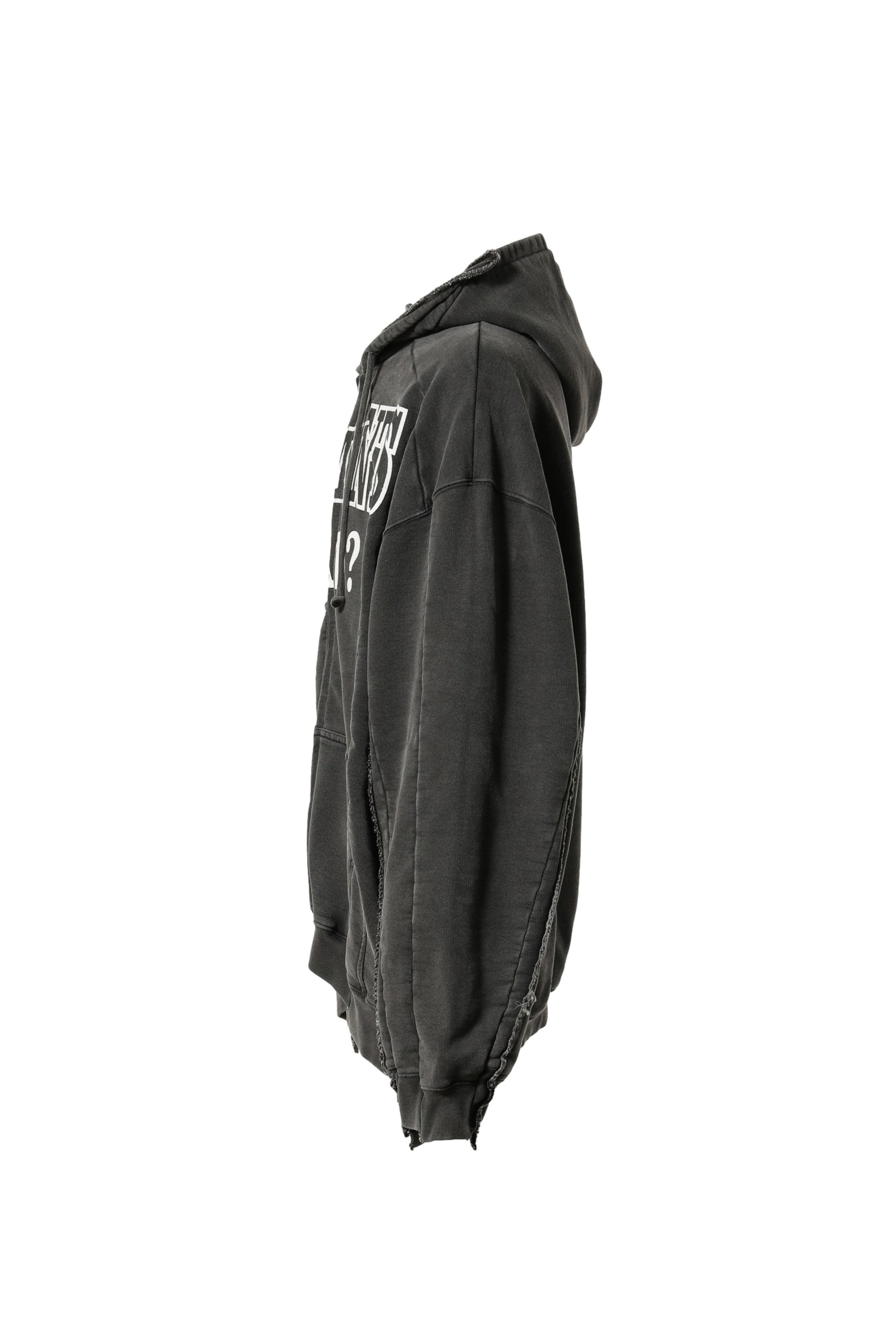 VETEMENTS VETEMENTS FAN DECONSTRUCTED ZIP-UP HOODIE / WASHED BLK |  nubiantokyo | REVERSIBLE