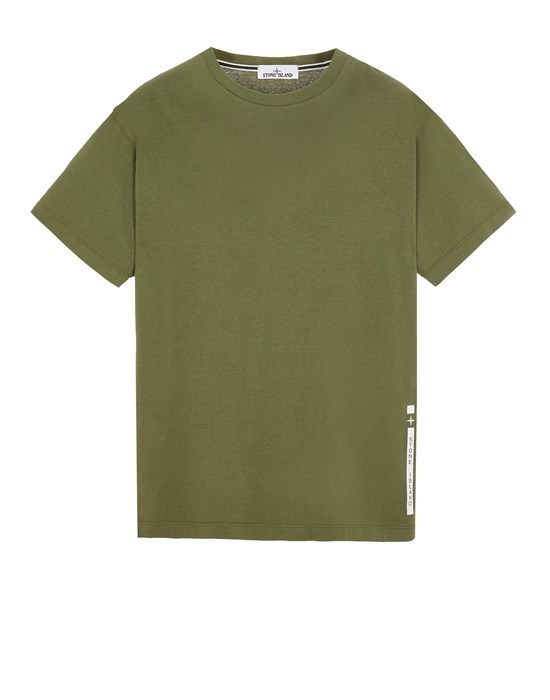 2NS84  30/1 COTTON JERSEY 'MICRO GRAPHICS THREE' PRINT_GARMENT DYED OLIVE GREEN - 1