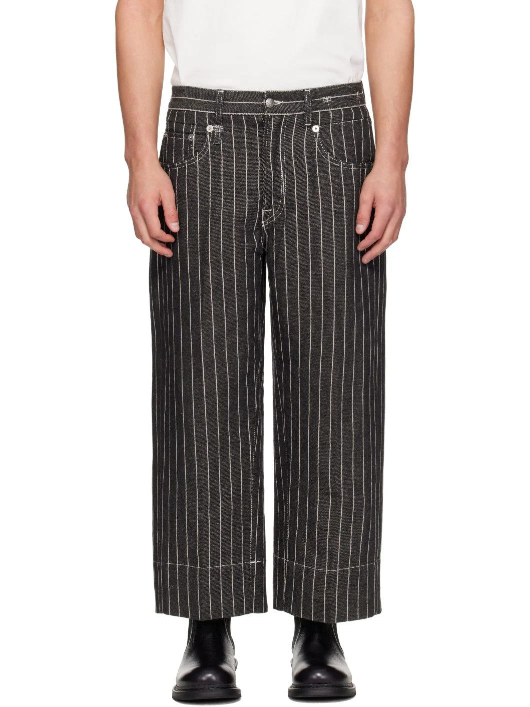 Black Roxanne Linen & Wool Jeans - 1