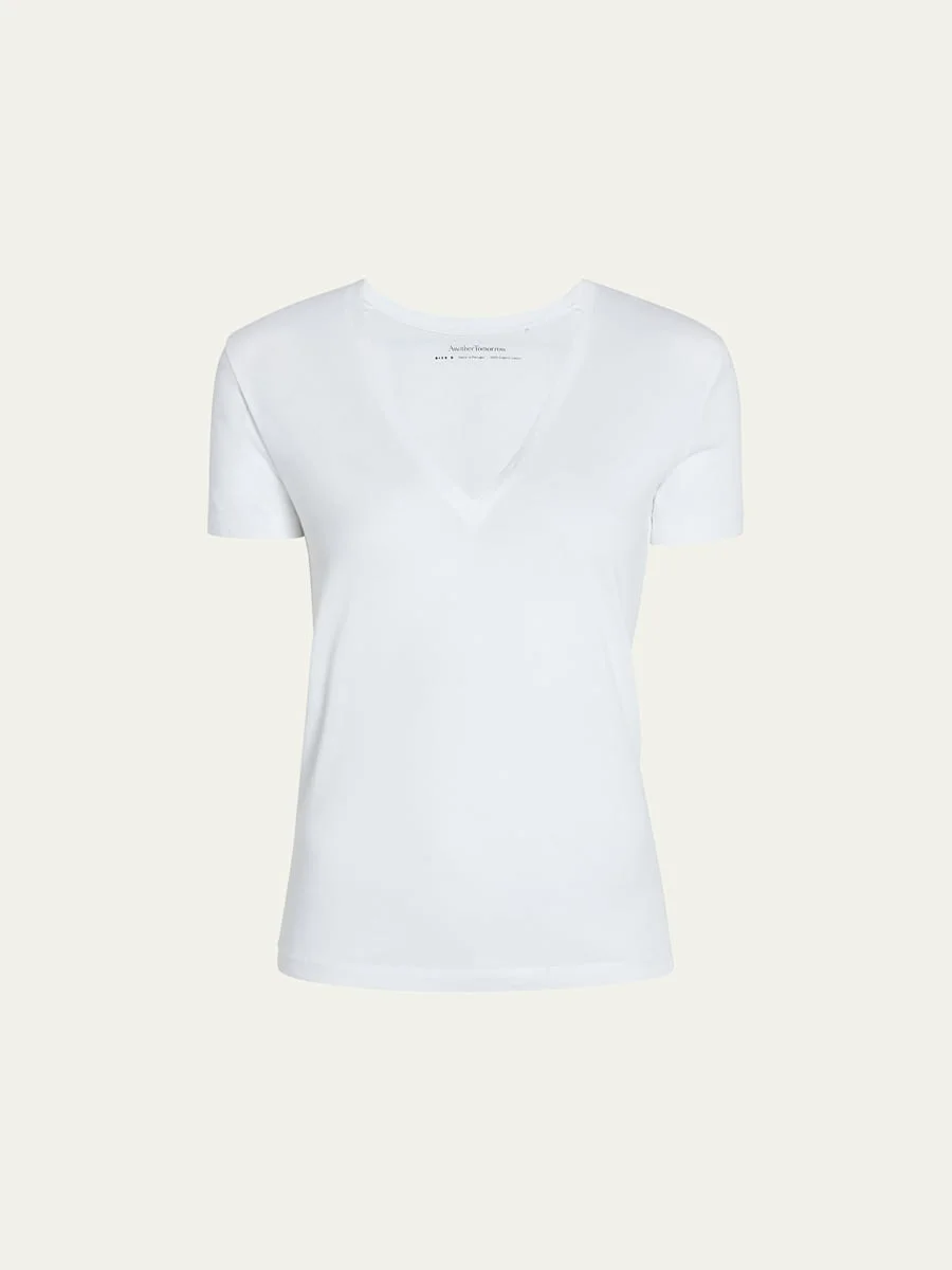 Cotton V-Neck Tee - 1