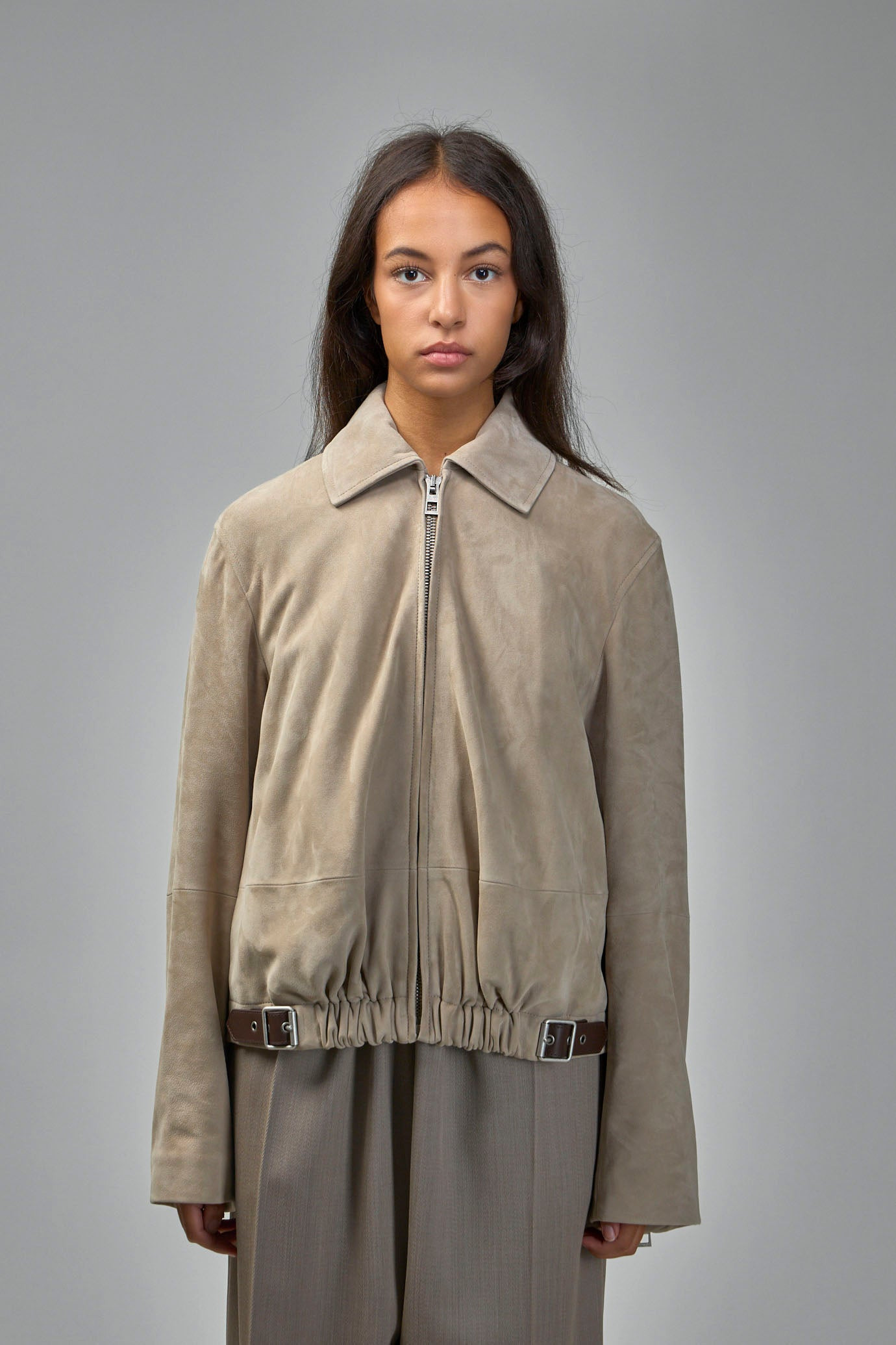 Belted Jacket in Suede Goatskin - 2