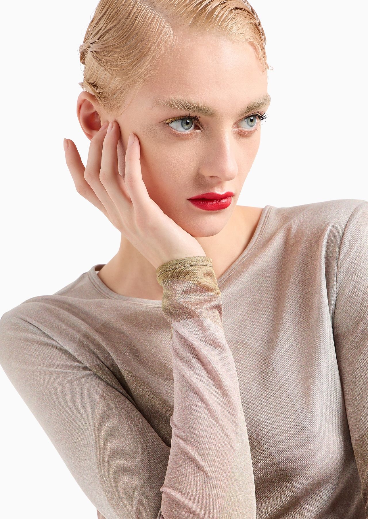 Printed silk interlock crew-neck jumper - 5