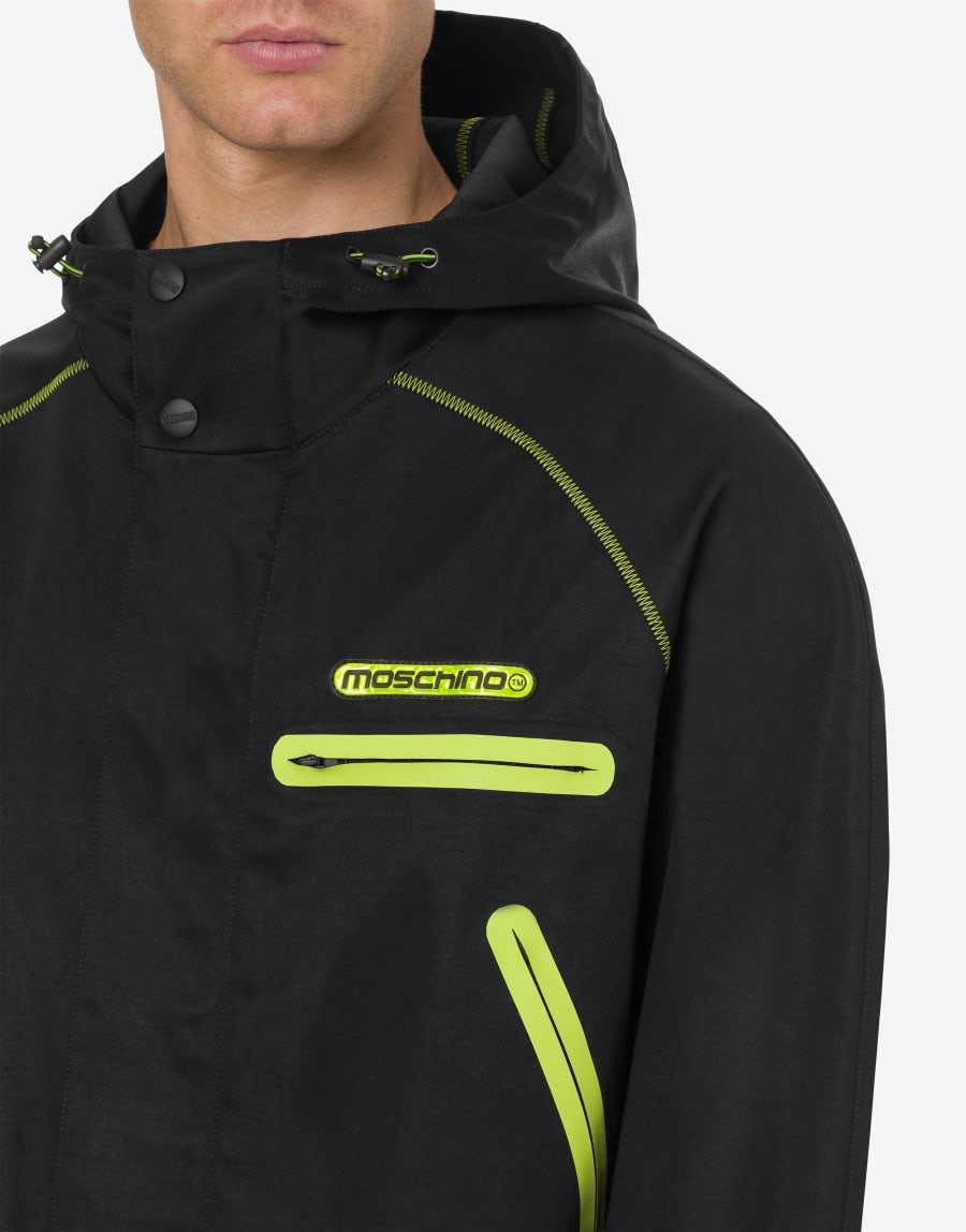 REFLECTIVE LOGO STRETCH SATIN PARKA - 4