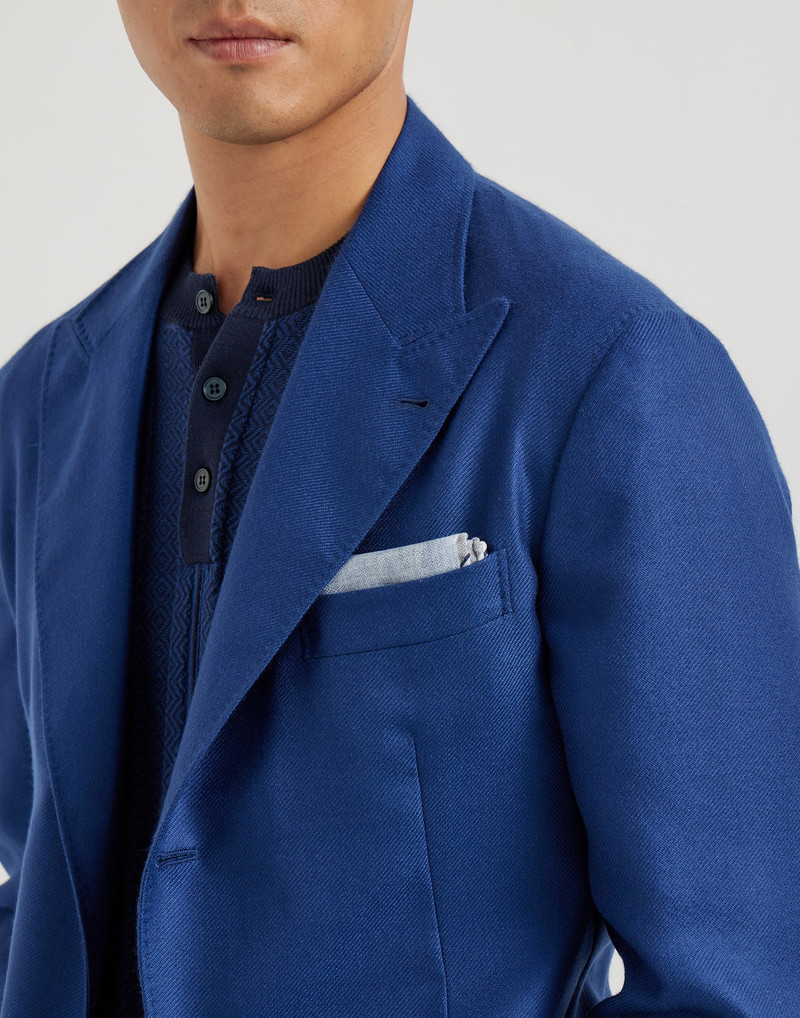 Silk pocket square with striped border 3