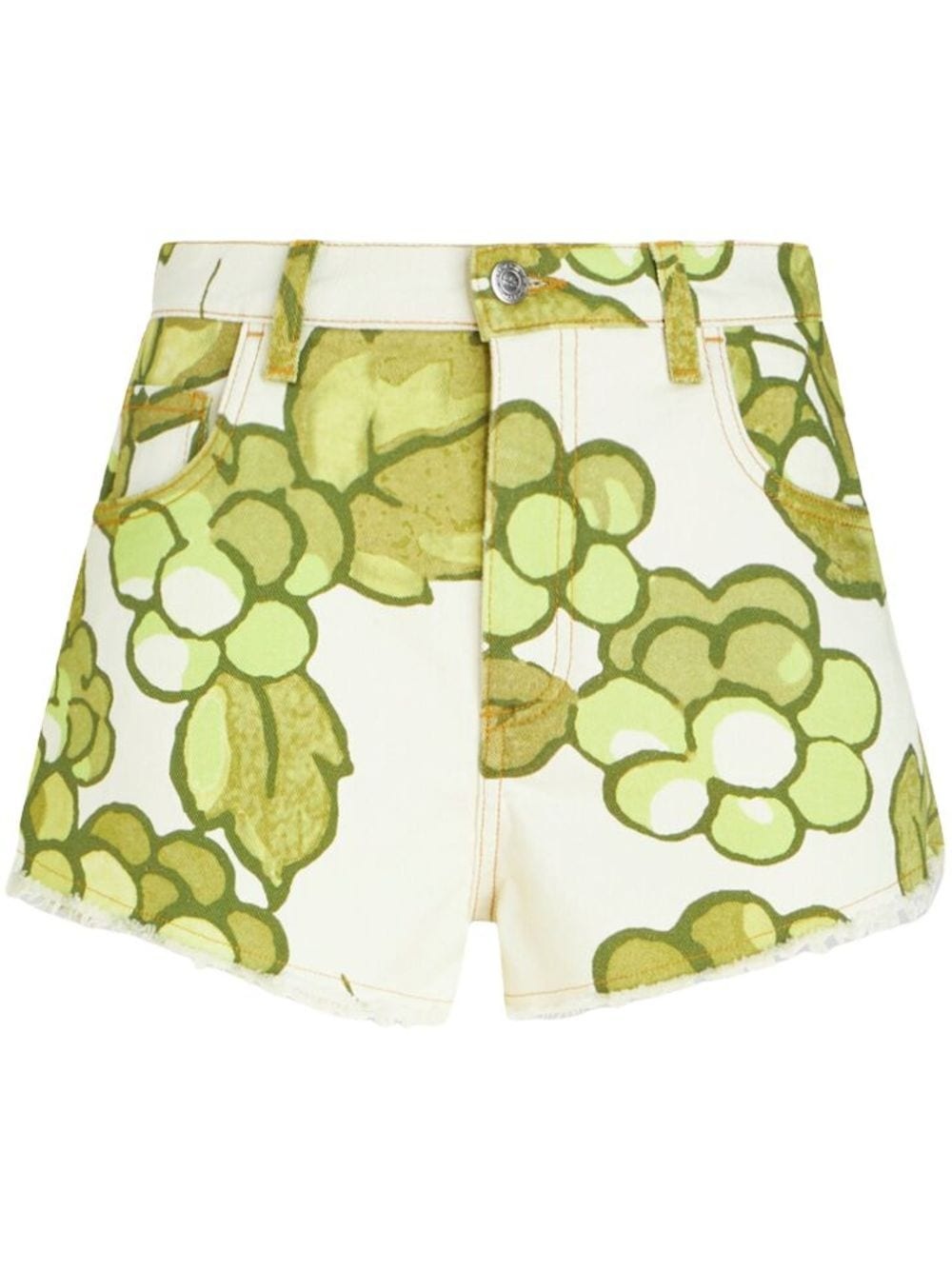 Berry-print denim shorts - 1