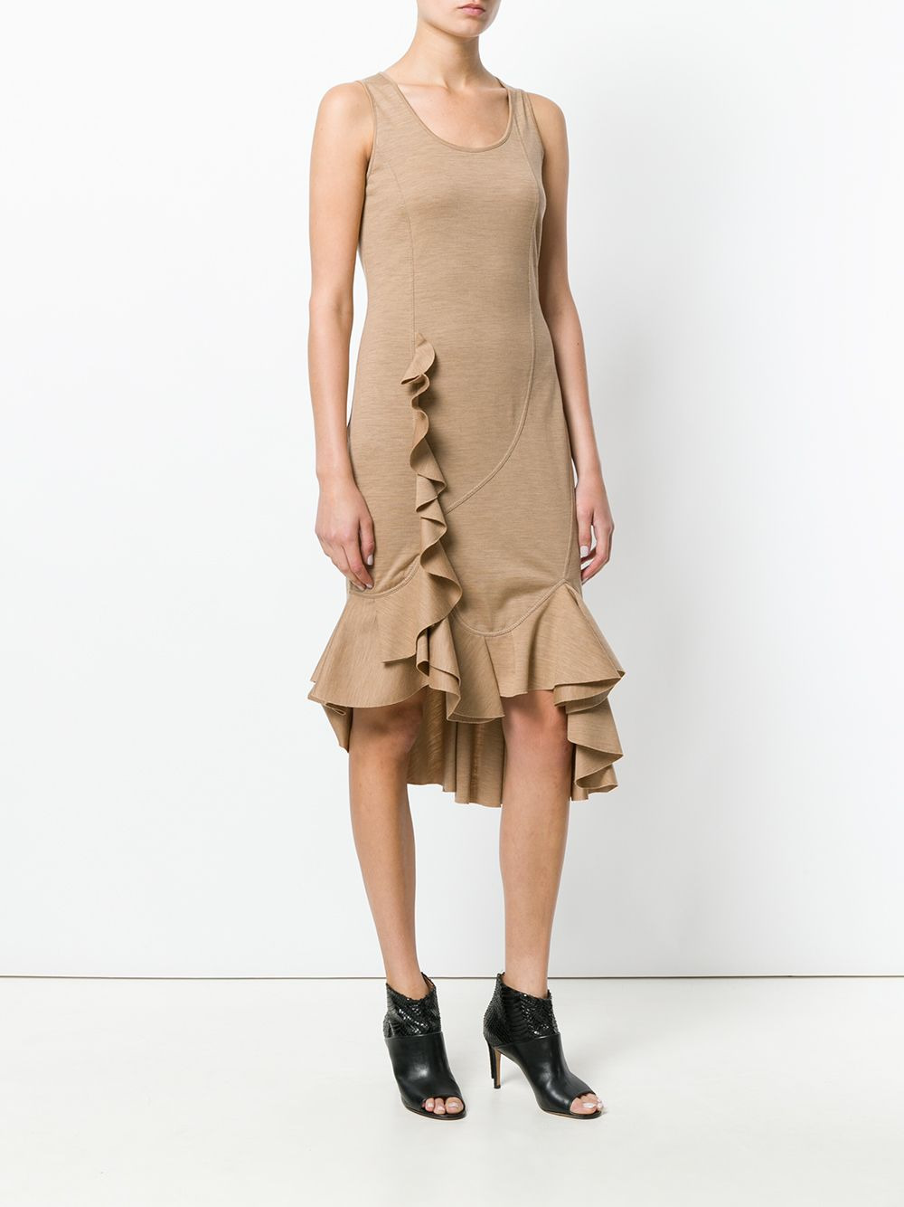 knitted frill-hem midi dress - 3
