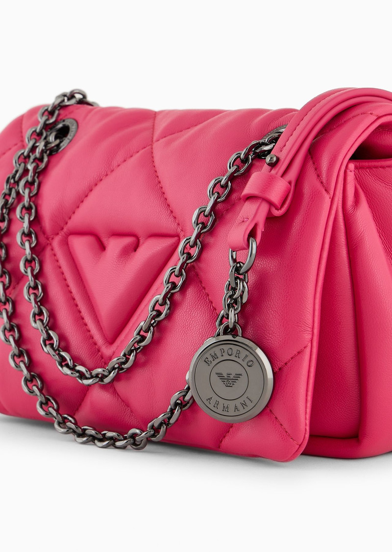 Quilted nappa leather-effect mini bag with flap 5