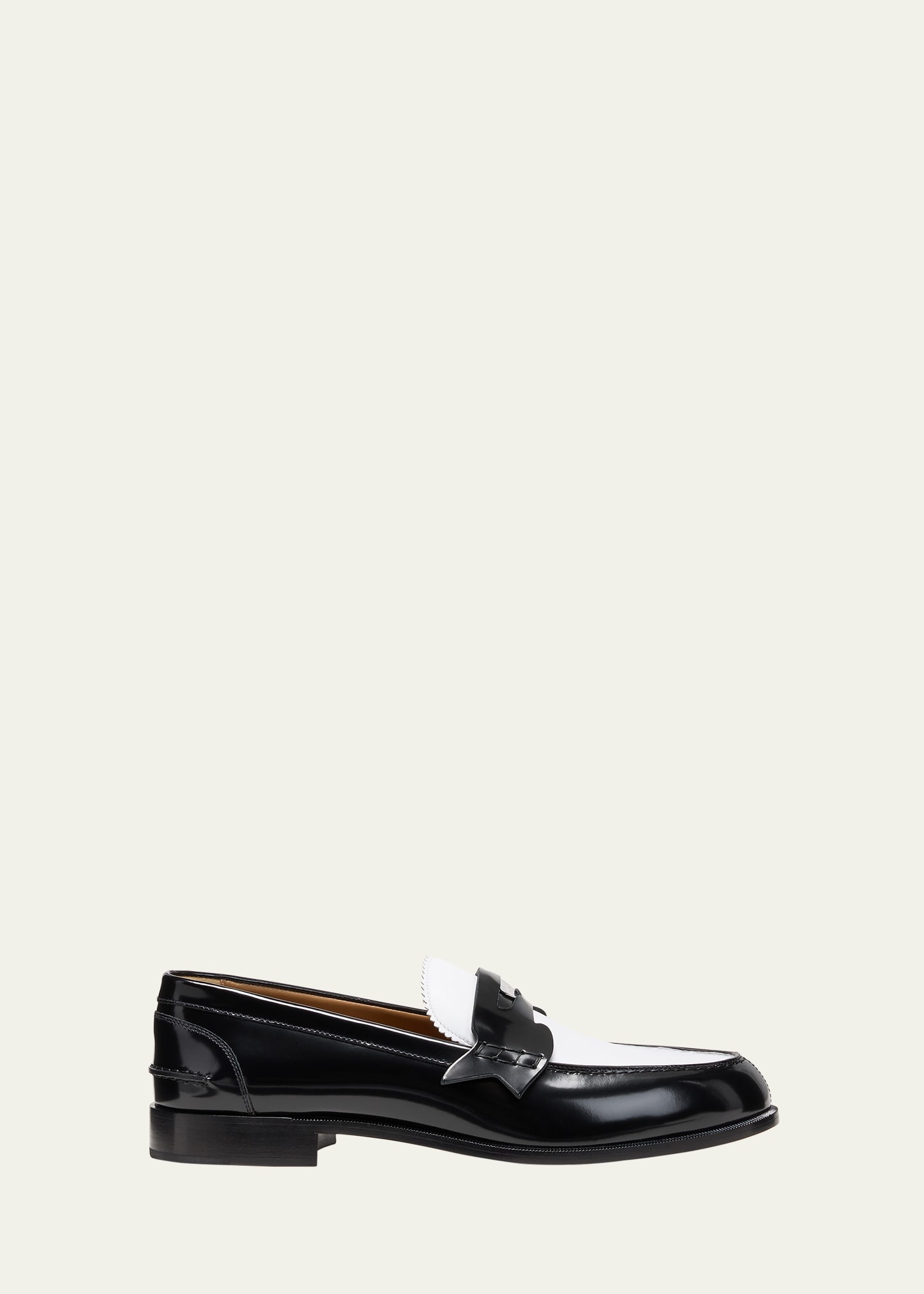 Men's Leather Bicolor Penny Loafers - 1